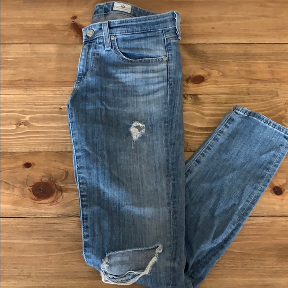AG Distressed Stevie Ankle Jean
